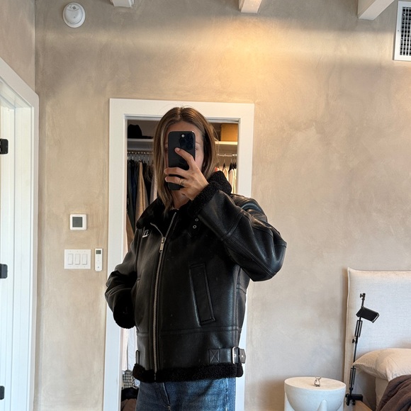 Michael Kors Leather Shearling Jacket - Picture 4 of 9